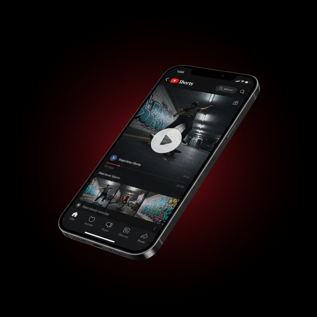 YouTube Shorts otomasyonu - telefon mockup